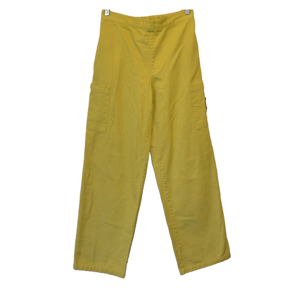 Stussy Pants - B0 Auth STUSSY Lime Cotton Patch Pockets & Logo Elastic Waist Cargo Pants Size S